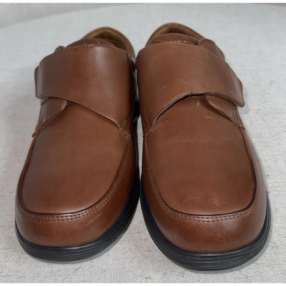 Anodyne No 28 Men's Casual Oxford Dress Shoes Brown 9.5 Extra‎ Wide XW Hook Loop